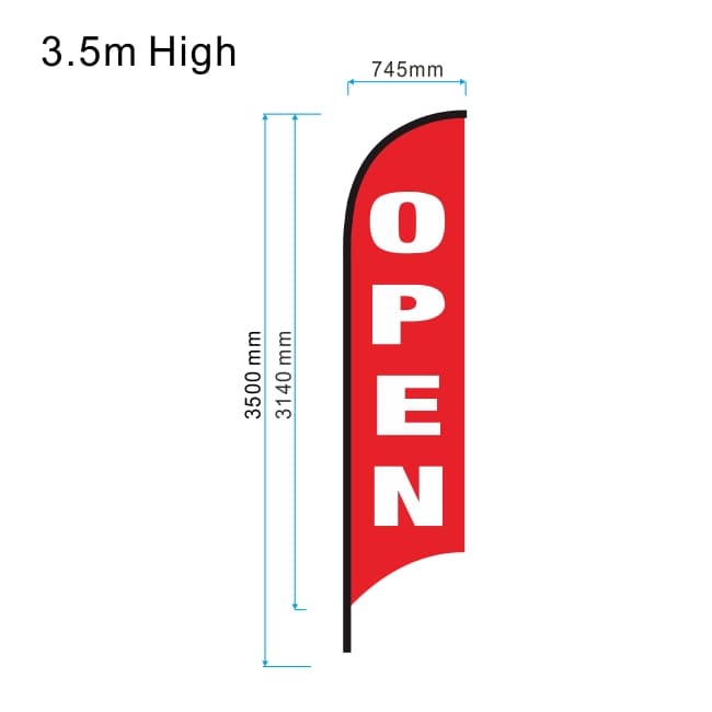Open Sign Flags Feather, Teardrop and Banner Flags for Your Business